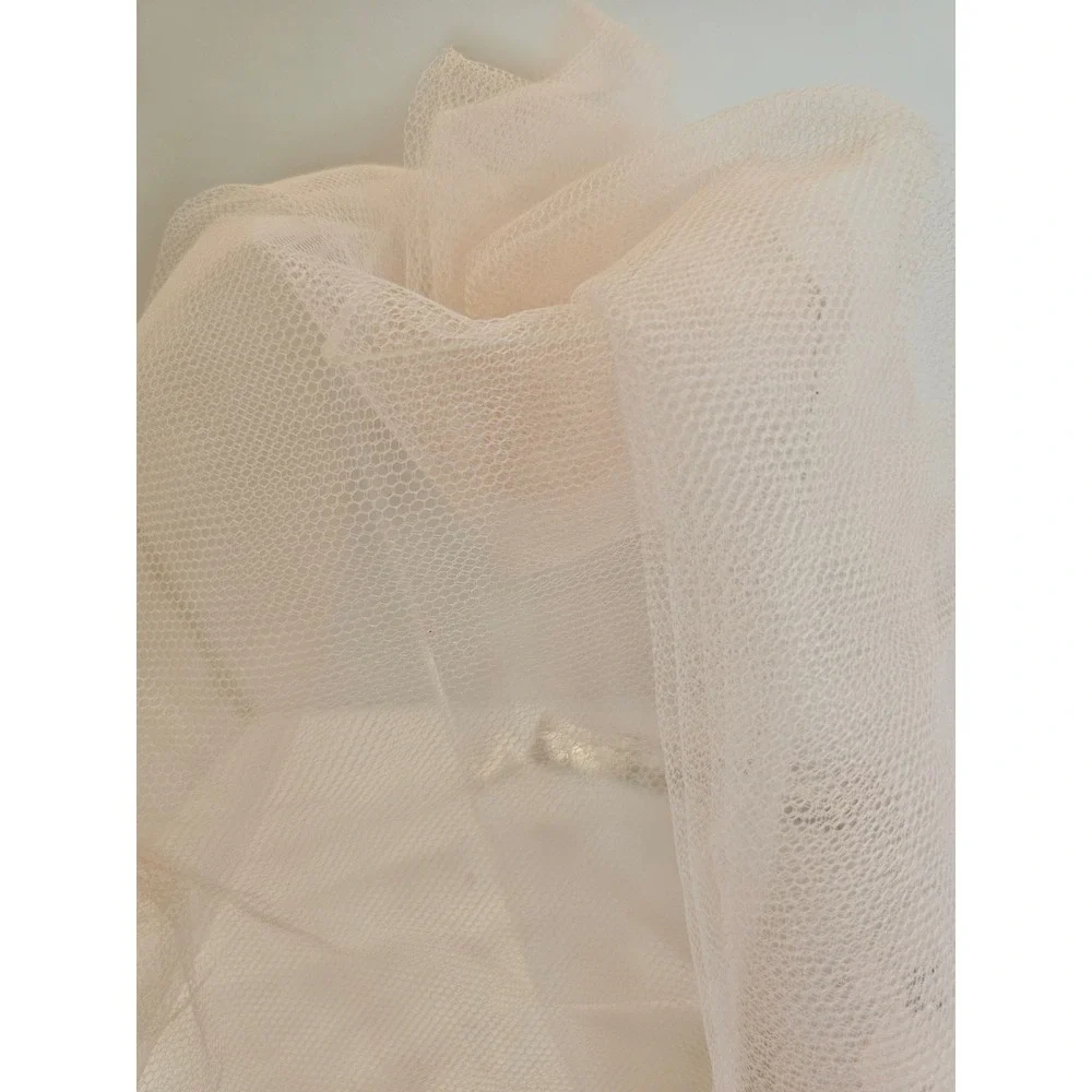 Vintage pink‎ Handmade Beaded Tulle Christmas Tree Tablecloth with Tinsel Fringe